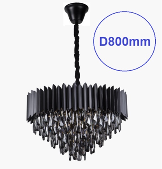 Светильник DZN-13344 ЧЕРНЫЙ ` D800/H1000/12/E27/40W тонированый хрусталь дымчатого цвета DARIAN 24-0