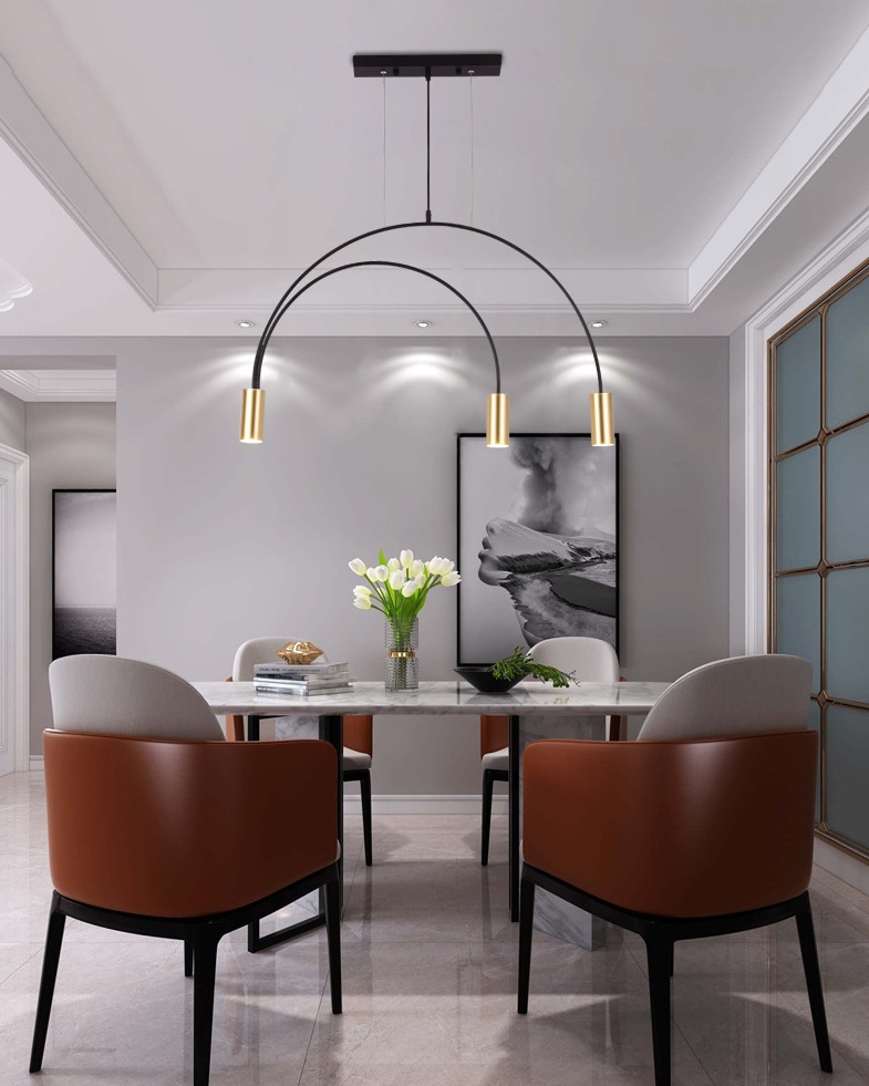 Светильник DZN-5319 БРОНЗА + ЧЕРНЫЙ ` D900*550/H1200/3/GU10/50W KINK