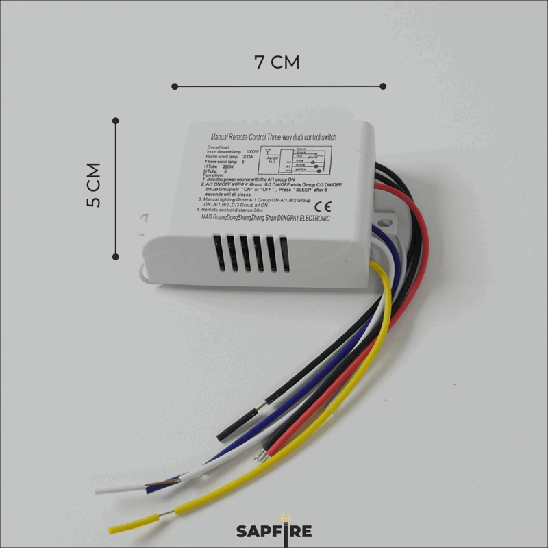 Пульт дистанционного управления (220V, 3 канала, пакет, без батарейки) SPF22-04 (аналог 13265)