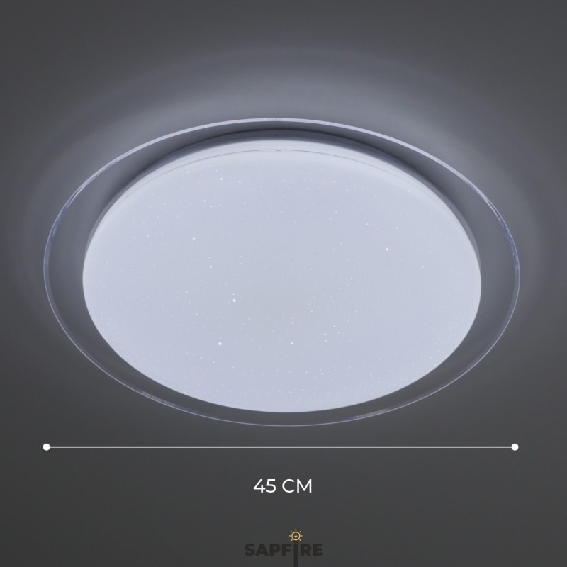 Светильник SPF-9502 30W*2 SATURN WH/БЕЛЫЙ ` D450/H80 пульт 2,4G (Сатурн)