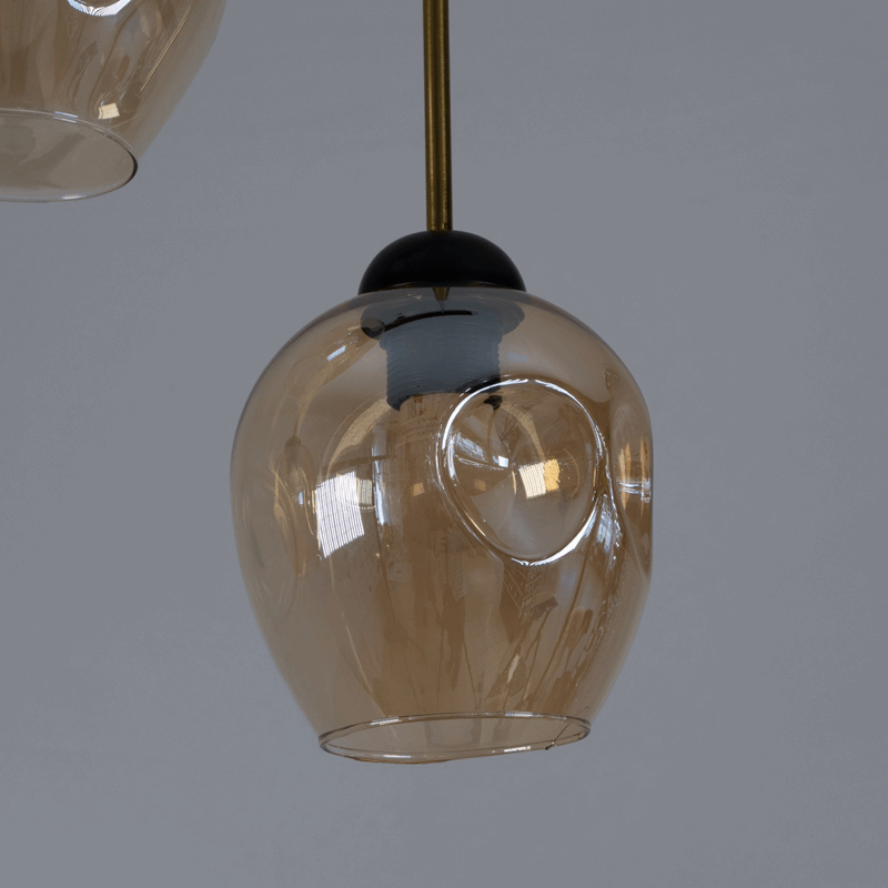 Светильник подвесной SAPFIR SPFD-8620 ЧЕРНЫЙ/BLACK ` D500*50/H1000/3/Е27/30W без ламп Cognac