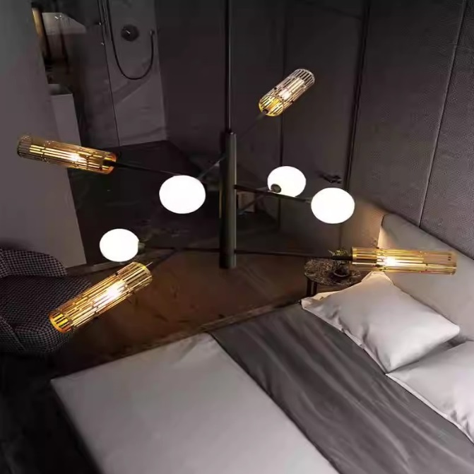 Светильник подвесной ElegantLight DZN-11503 ЧЕРНЫЙ + ЗОЛОТО ` D1150/H1000/8/G4/56W/4500K