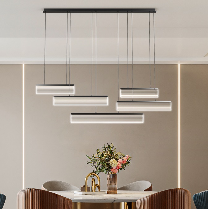 Светильник подвесной SAPFIR (2362-1200-BK) SPF-8638 ЧЕРНЫЙ ` D1200*80/H1200/5/LED/.W ZEBRA 23-10