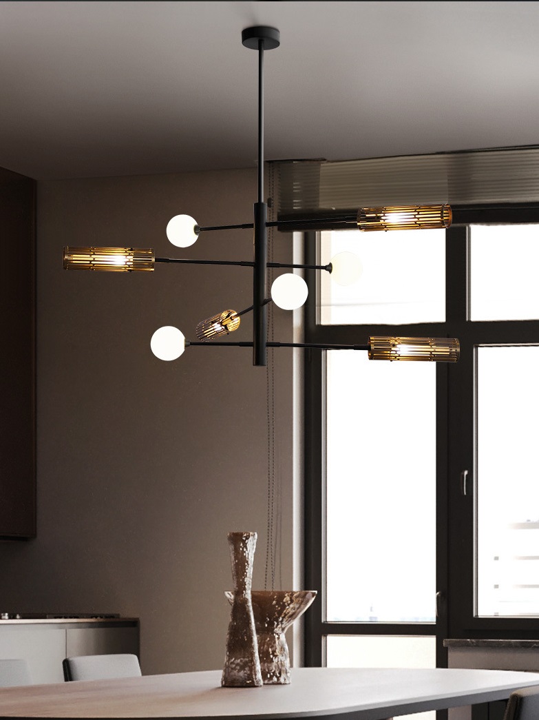 Светильник подвесной ElegantLight DZN-11535 ЧЕРНЫЙ + ЗОЛОТО ` D1150/H1000/6/G4/48W/4500K