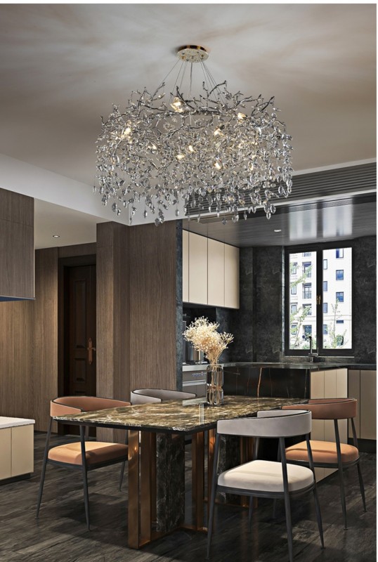 Светильник DZN2-3-27 СЕРЕБРО ` D850*400/H1200/10/G9/40W FAINA