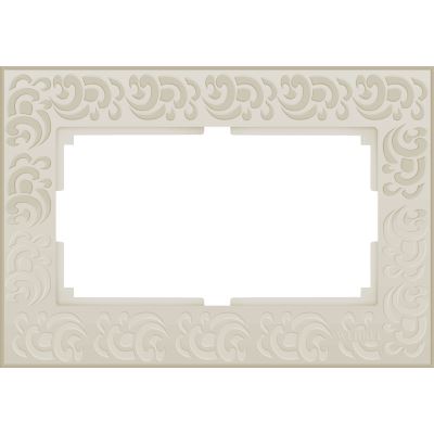 WERKEL Flock WL05-Frame-01-DBL-ivory / Рамка для двойной розетки (слоновая кость)a033484