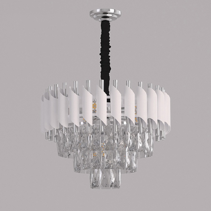 Светильник подвесной SAPFIR SPF-8709 БЕЛЫЙ+РОМ ` D430/H360/6/E14/40W FENCE 23-12