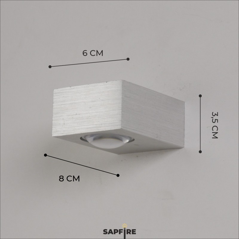 Светильник Elegant SPF-4219 АЛЮМИНИЙ ` 2/LED/3W 4000-4500K 80*60*35mm IP65 SPF02