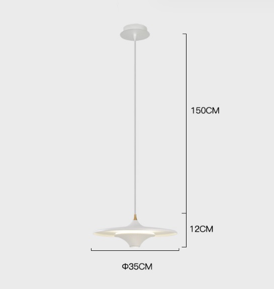 Светильник подвесной DZN-11601 БЕЛЫЙ ` D350/H1500/1/LED/12W/4500K SOMBRERO