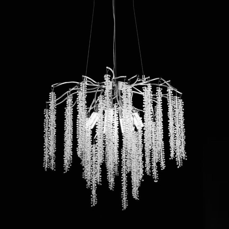 Светильник ElegantLight DZN-39231 СЕРЕБРО ` D600/H1200/7/E14/40W FLOWING 24-12