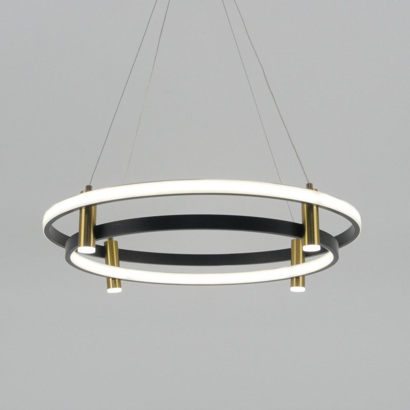 Светильник подвесной SAPFIR SPF-8767 ЧЕРНЫЙ+ЗОЛОТО ` D600/H1200/4+2/LED/4500K CORE 24-12