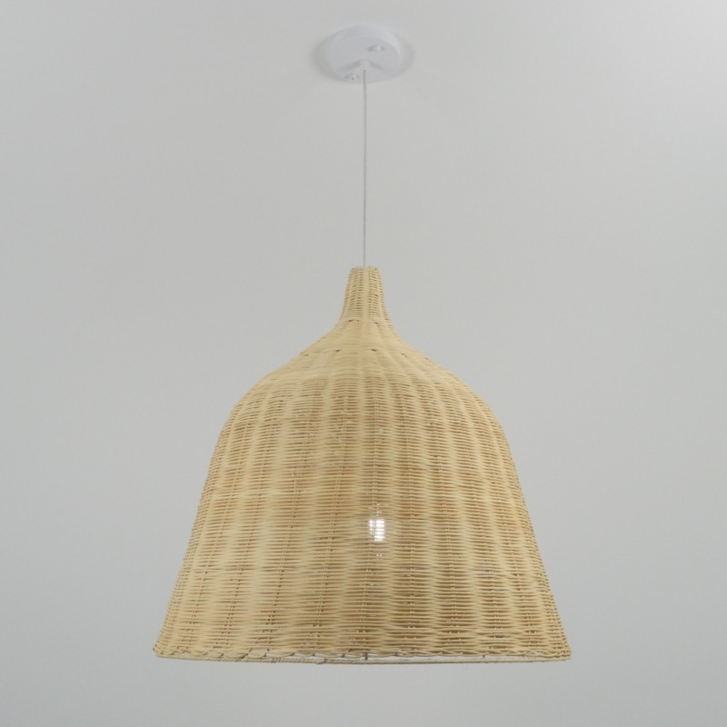 Светильник подвесной SPFD-47326 БЕЛЫЙ РОТАНГ ` D600*590/H1000/1/E27/30W прозрачный провод, без ламп