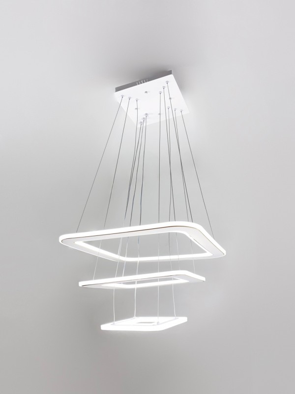 Светильник SPF-37556 БЕЛЫЙ + ЗОЛОТО ` D480+380+210/H1200/3/LED/80W 2.4G DOUBLE SPF22-02