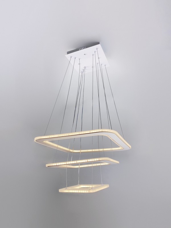 Светильник SPF-37556 БЕЛЫЙ + ЗОЛОТО ` D480+380+210/H1200/3/LED/80W 2.4G DOUBLE SPF22-02