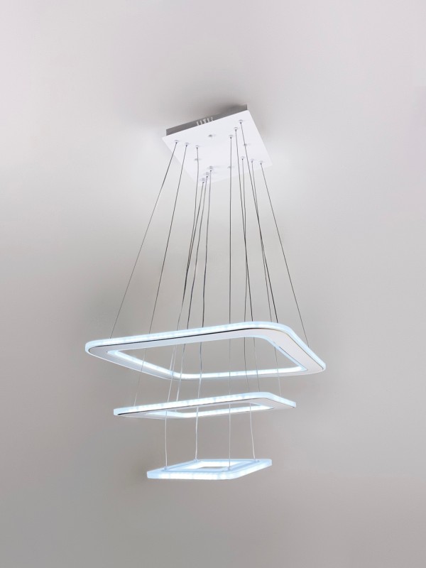 Светильник SPF-37556 БЕЛЫЙ + ЗОЛОТО ` D480+380+210/H1200/3/LED/80W 2.4G DOUBLE SPF22-02