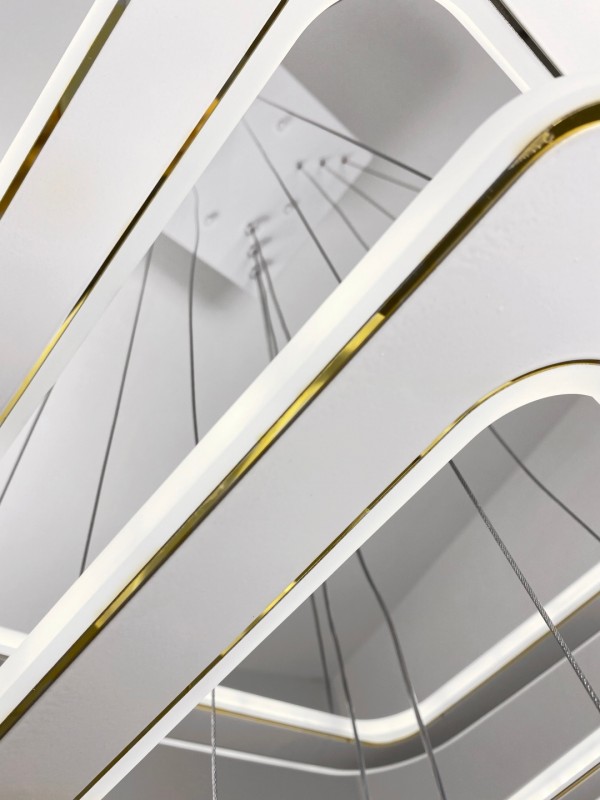 Светильник SPF-37556 БЕЛЫЙ + ЗОЛОТО ` D480+380+210/H1200/3/LED/80W 2.4G DOUBLE SPF22-02