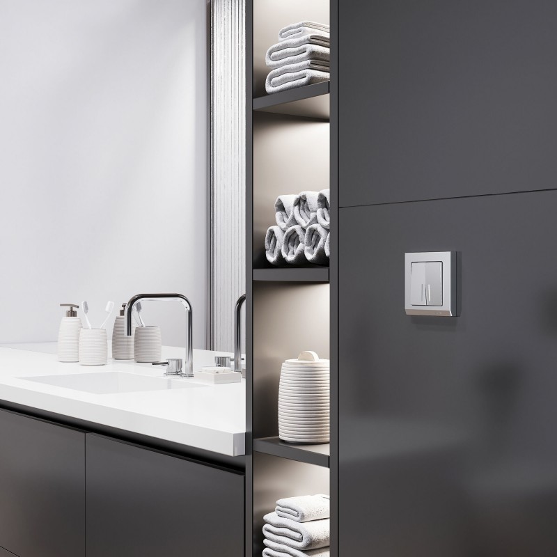 WERKEL Stark /Рамка на 1 пост (серебряный матовый) W0011865