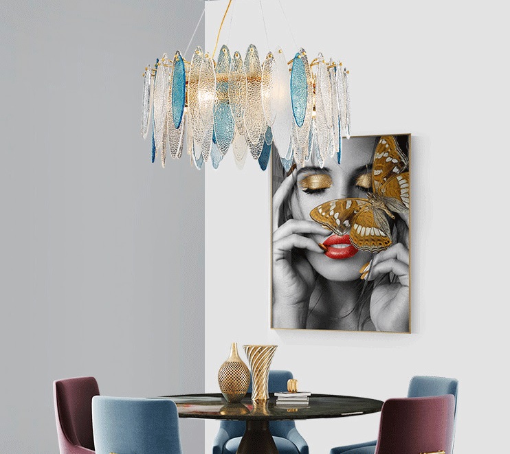 Светильник DZN-2-3-51 GOLD/ЗОЛОТО ` D600*300/H1200/8/E14/40W LEAF