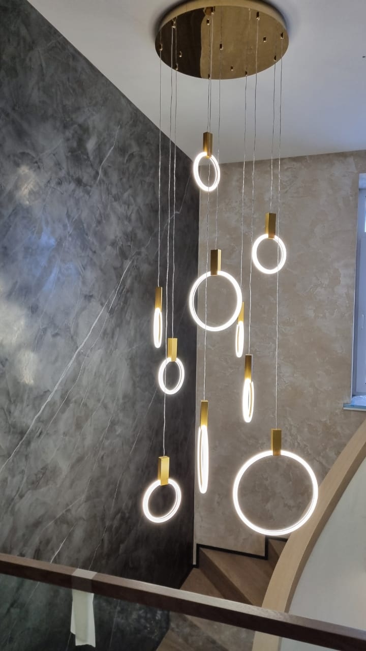 Светильник DZN 35674 ЗОЛОТАЯ БРОНЗА ` 7*D190mm+2*D280mm+1*D400mm CASCADE