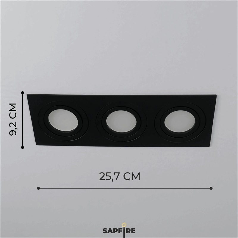 Светильник SPF-4367 BLACK/ЧЁРНЫЙ ` D257*92/H25/3/GU10/50W CITY3SQUARE 25-01 (1/100)