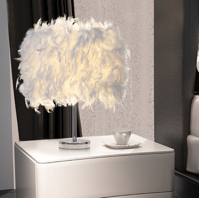 Светильник настольный DZN-5708 БЕЛЫЙ ` D230/H280/1/E27/40W PLUME