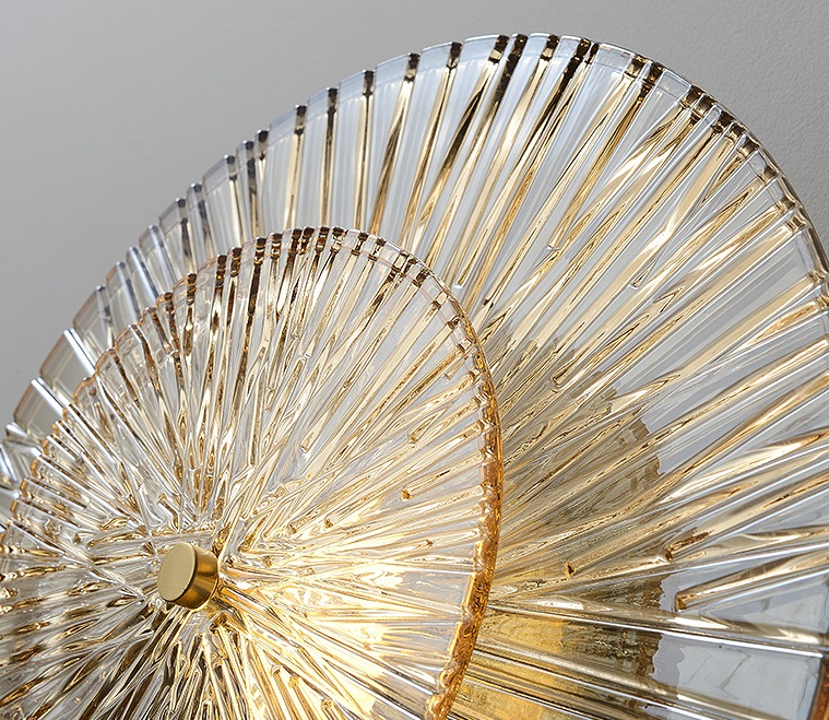 Светильник настенный ElegantLight DZN-4423 ЗОЛОТО+ЯНТАРНЫЙ ` D200/H100/1/LED/9W 3000-6500K 25-03 (1)