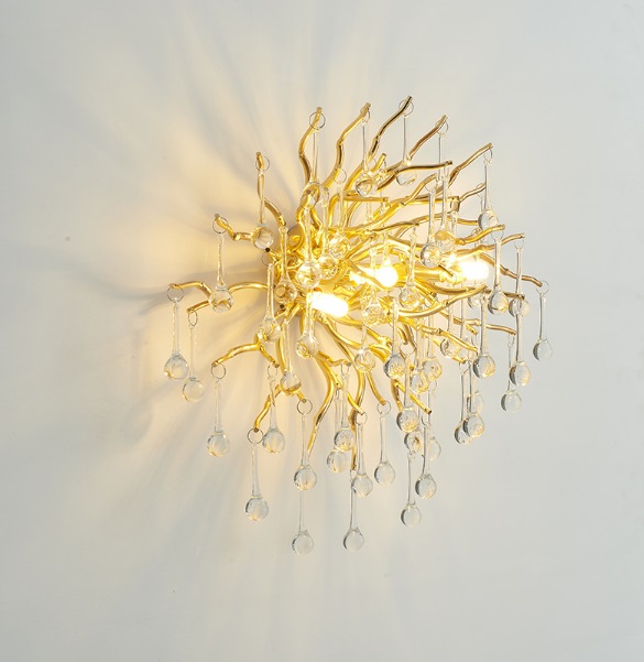 Светильник настенный ElegantLight DZN-4432 ЗОЛОТО ` D550*390/H200/3/G9/40W RAIN 22-12