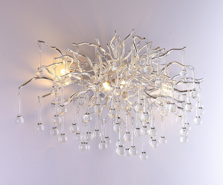 Светильник настенный ElegantLight DZN-4433 СЕРЕБРО ` D550*390/H200/3/G9/40W RAIN 22-12