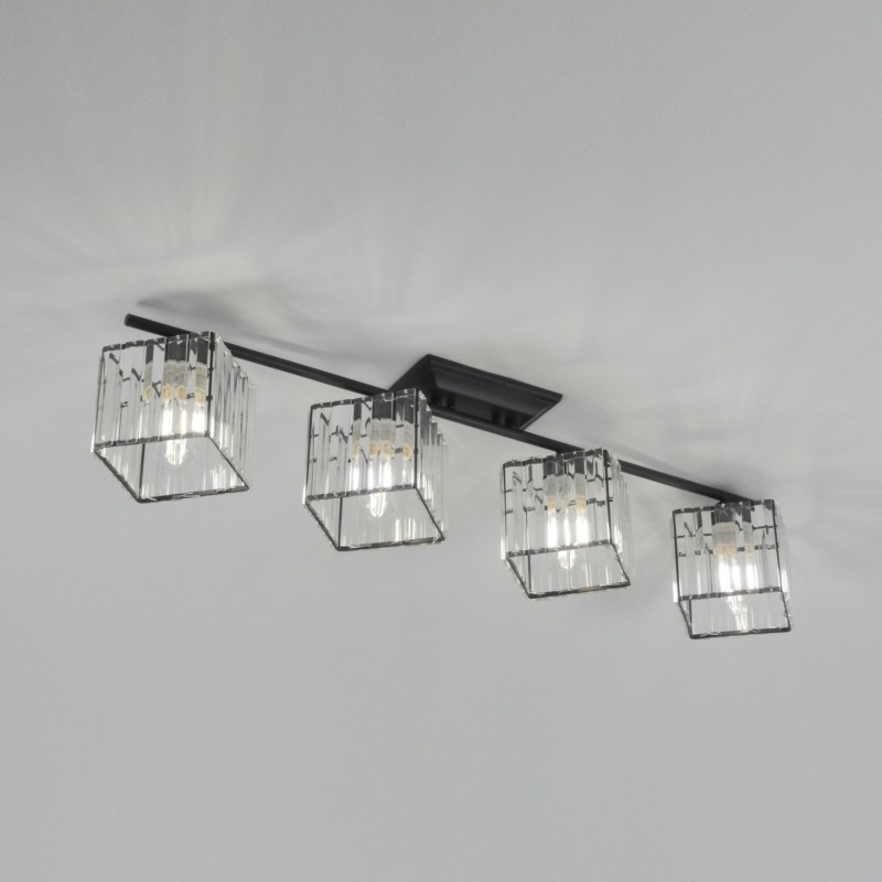 Светильник SPFD-40166 КВАДРАТ TREND BLACK/ЧЕРНЫЙ 840*200*120мм/4/E27/100W без ламп