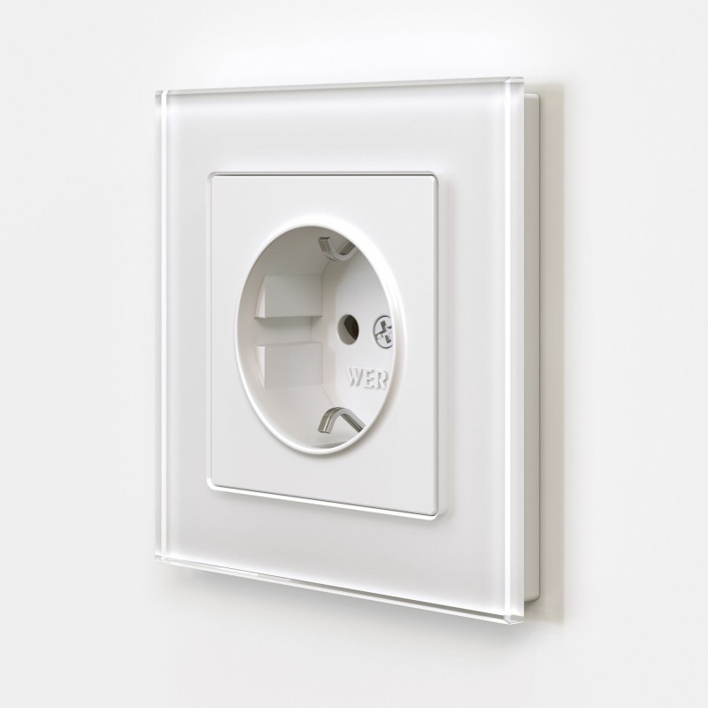 WERKEL Розетка с заземлением и шторками (белый матовый) a059266 W1171161