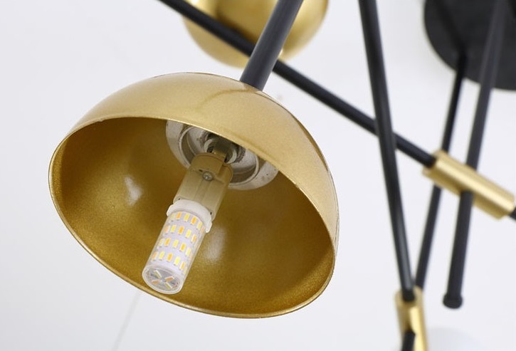 Светильник DZN1-2-14 ЧЕРНЫЙ+ЗОЛОТО ` D1200/H650/3/G9/7W