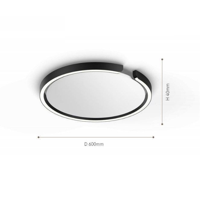 Светильник DZN-12069 ЧЕРНЫЙ ` D600/H40/1/LED/36W/4000K SEGMENT