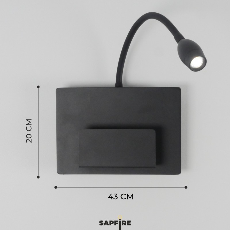 Светильник настенный SAPFIR SPF-4762 ЧЕРНЫЙ ` D140*200/H60/1/LED/3W + USB SONIA 23-12