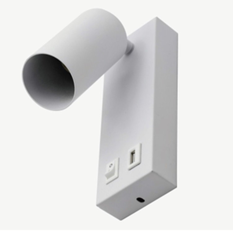 Светильник настенный SAPFIR SPF-4768 БЕЛЫЙ ` D180*70/H75/1/GU10/50W + USB 23-10