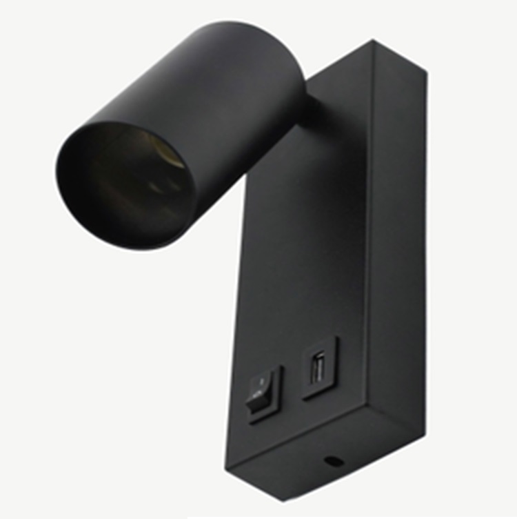 Светильник настенный SAPFIR SPF-4769 ЧЕРНЫЙ ` D180*70/H75/1/GU10/50W + USB 23-10