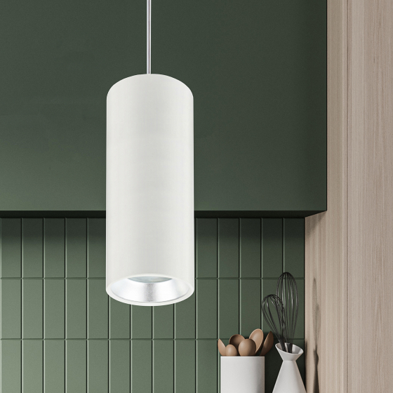 Светильник Подвесной под лампу G53, алюминий, цвет цвет белый+серебро PL12 G53 WH/SL Подсветка ЭРА