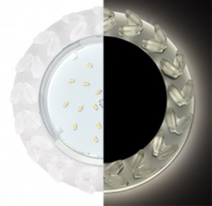 Ecola G53 H4 LD5361 Glass Круг с крупными матовыми стразами Елочка с подсветкой/фон мат./центр.час