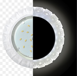 Ecola G53 H4 LD5361 Glass Круг с крупными матовыми стразами Конус с подсветкой/фон мат./центр.час