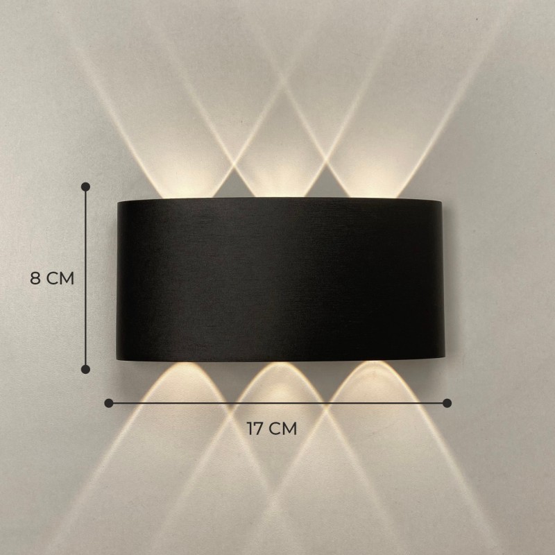 Светильник настенный SAPFIR SPF-4810 BLACK/ЧЕРНЫЙ ` D170*80/H55/1/LED/6W/3000K IP65 TWIN 24-07 (1/50