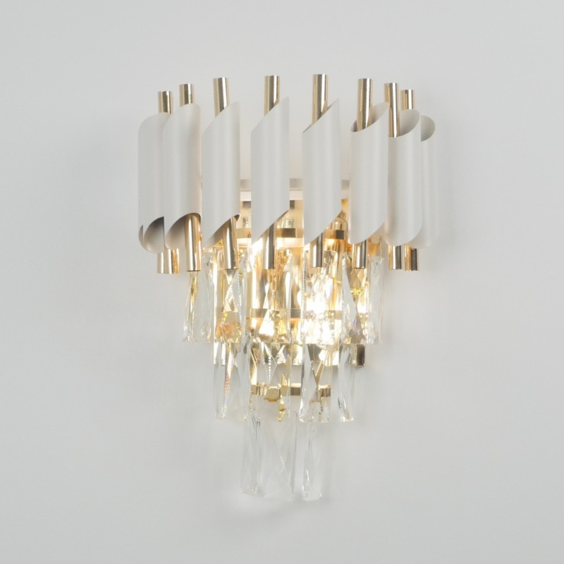 Светильник настенный SAPFIR SPF-4835 БЕЛЫЙ+ЗОЛОТО ` D330/H170/2/E14/40W FENCE 23-12 (1/5)