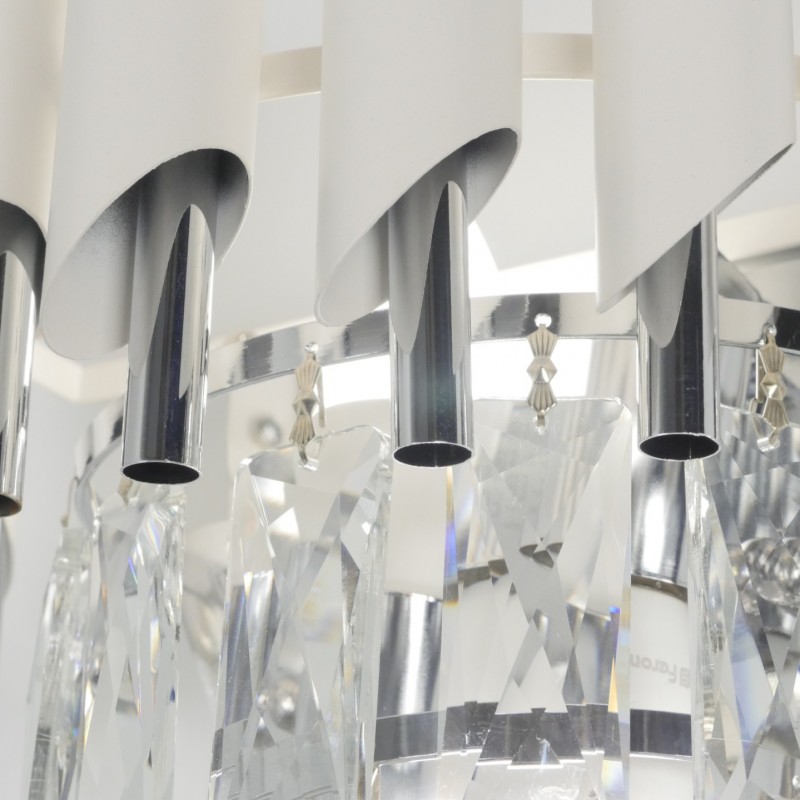 Светильник настенный SAPFIR SPF-4837 БЕЛЫЙ+РОМ ` D330/H170/2/E14/40W FENCE 23-12 (1/5)