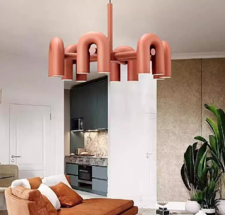 Светильник DZN-65241 КРАСНЫЙ ` D600 /H375+2000/8/LED/56W/4000K CIRKUS