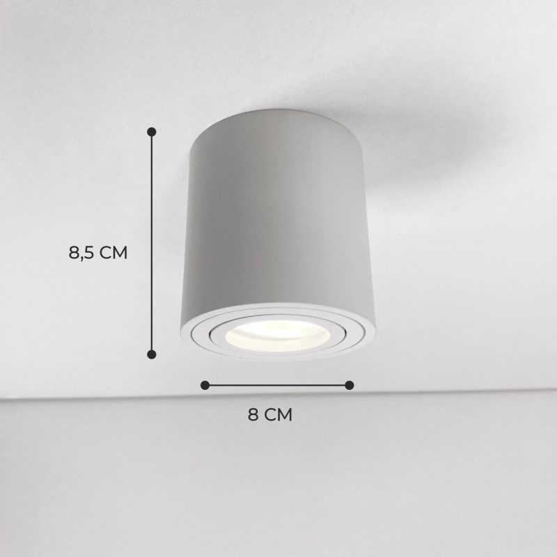 Светильник потолочный SAPFIR SPF-9377 WHITE/БЕЛЫЙ ` D80/H85/1/GU10/50W QUADRUS 22-07 (1/50)