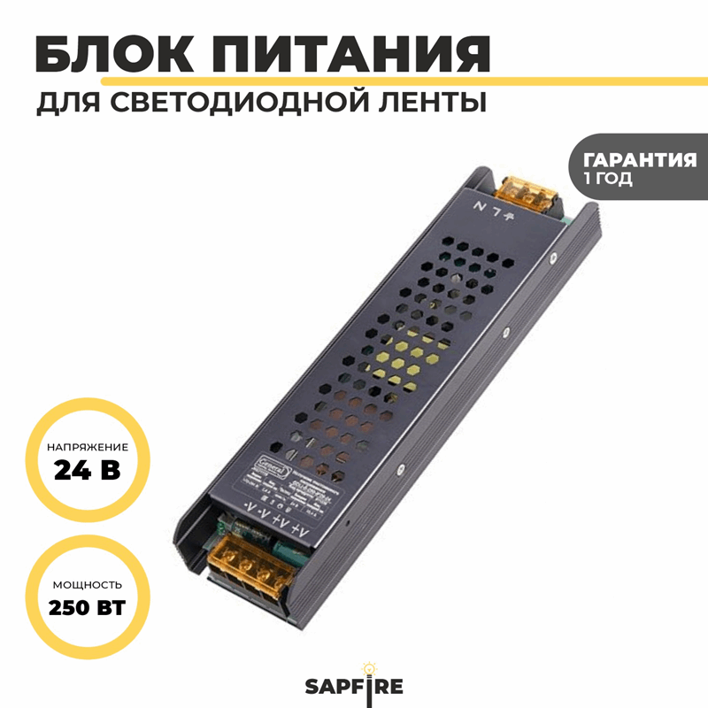 Блок питания 250 Вт GDLI-S-250-IP20-24 GNRL RSP