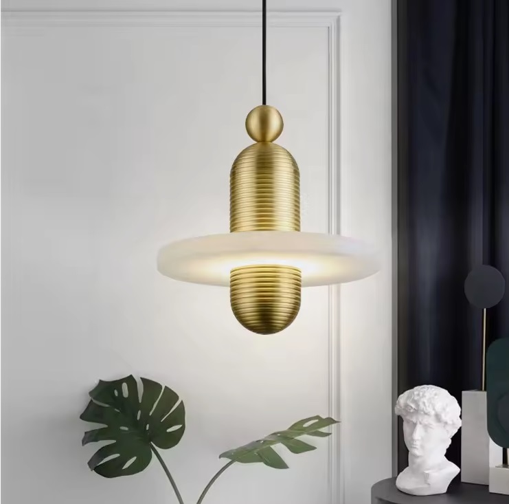 Светильник DZN-65064 БРОНЗА + МРАМОР ` D180/H2000/1/LED/.W/3000K