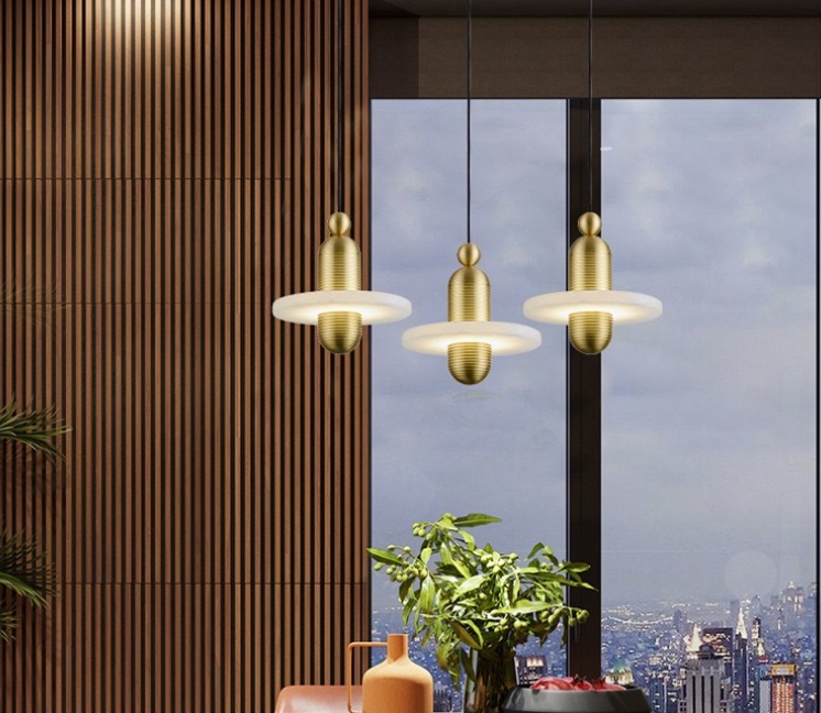 Светильник DZN-65064 БРОНЗА + МРАМОР ` D180/H2000/1/LED/.W/3000K