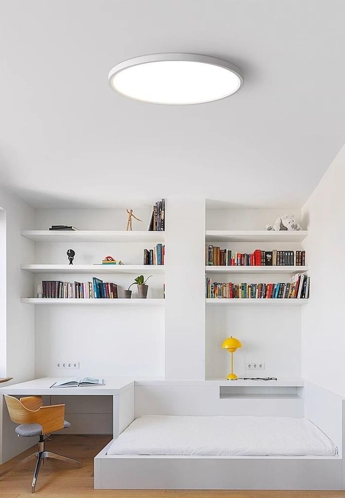 Светильник SPF-6135 БЕЛЫЙ ` D400/H25/1/LED/2*36W/3000-4500-6100K c ПДУ SLIM 25-02 (1/10)