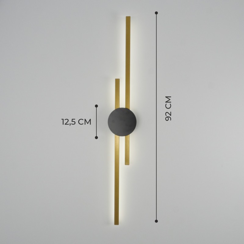 Светильник настенный SAPFIR (B2128-920GL+BK) SPF-4858 ЗОЛОТО+ЧЕРНЫЙ ` D920*125/H60/2/LED/16W/4500K N