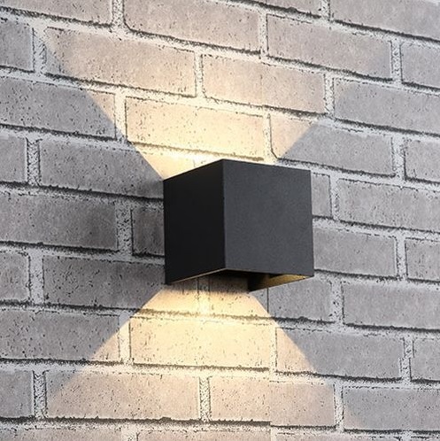 Светильник SPF-4873 BLACK/ЧЕРНЫЙ ` D100*100/H100/2/LED/2*3W/3000K IP54 CUBE 24-07 (аналог 9851)