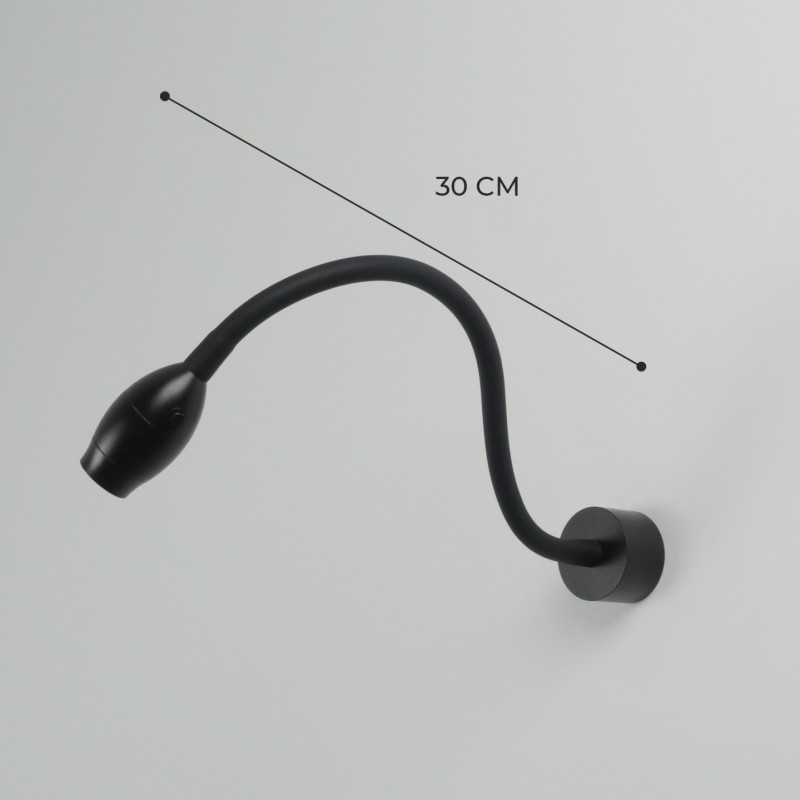 Светильник настенный SAPFIRE SPF-4880 ЧЕРНЫЙ ` 1/LED/3W/4000K с черным выключателем SNAKE 23-12